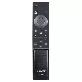 SAVIO RC-25 infračervený TV diaľkový ovládač, tlačidlové ovládanie, čierny, dosah až 10 m, pre 1 zariadenie, používa 2x AAA