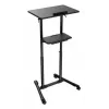Gembird TVS-DESK-01-BK mobilný stojací stôl s kolieskami, nastaviteľná výška 111–134,5 cm, sklon 30°, max. 20 kg, čierny