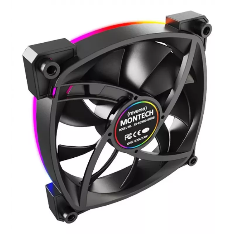 Montech RX120 PWM ventilátor počítačovej skrine 12 cm čierny 3 ks