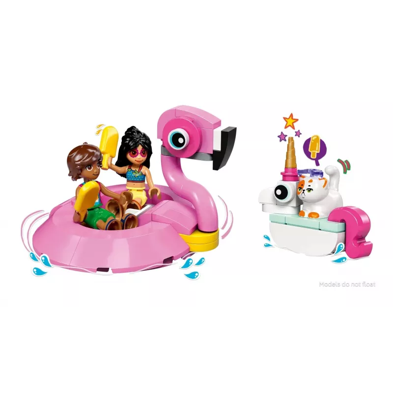 Stavebná hračka LEGO Friends sada 42658 Párty pri bazéne s jednorožcom a plameniakom, figúrky a doplnky