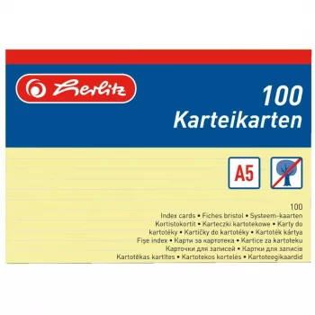 Kartotékový lístok Herlitz 1150515 žltý 1 ks