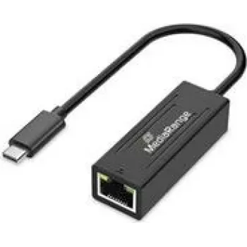 USB Type-C na RJ45 Ethernet adaptér MediaRange MRCS237, Gigabit 10/100/1000 Mbps, 20 cm, čierny