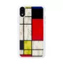 Puzdro na smartphone iKins pre iPhone XR Mondrian biela – ochranný tvrdý zadný kryt