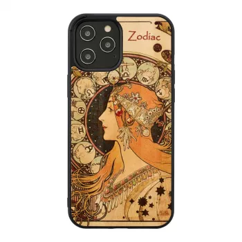 Puzdro na telefón man and wood pre iPhone 12 Pro Max — zodiac čierna