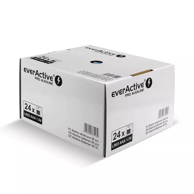 Alkalické batérie everActive AAA LR034BLPADIS – balenie 96 ks