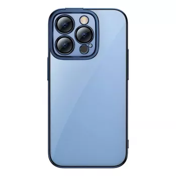Ochranné puzdro Baseus pre iPhone 14 Pro – priehľadná glitter modrá