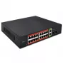 Sieťový switch QOLTEC 52292 — Gigabit Ethernet PoE, 16x RJ45, 2x RJ45 uplink, 2x SFP