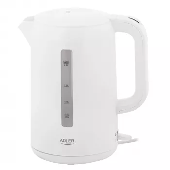 Adler Rýchlovarná kanvica | AD 1386 | Elektrická | 1850 W | 2,2 L | Plast | 360° otočná základňa | Biela