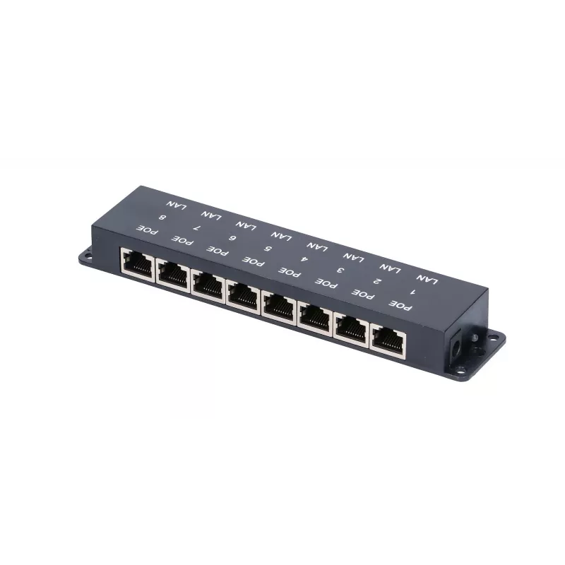 Extralink 8-port PoE injektor, 8x 100 Mb/s RJ45