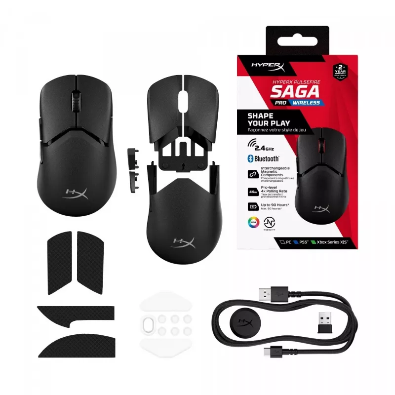 HyperX Pulsefire Saga Pro Wireless herná myš (čierna)