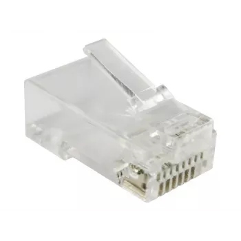 RJ-45 konektor Alantec WT118, RJ45 konektor samec priamy, Cat5e, U/UTP (UTP), priesvitná biela, balenie 100 ks