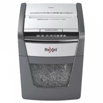 Rexel Optimum AutoFeed+ 50X skartovačka s automatickým podávaním, časticový rez, P4