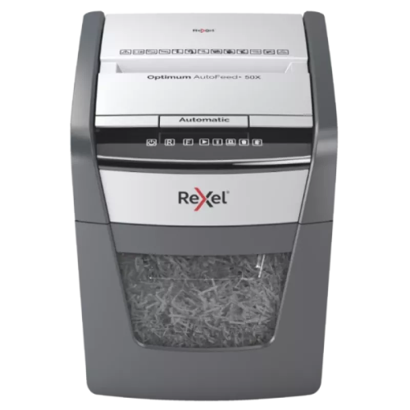Rexel Optimum AutoFeed+ 50X skartovačka s automatickým podávaním, časticový rez, P4