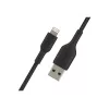 Kábel pletený USB-Lightning 1 m čierny