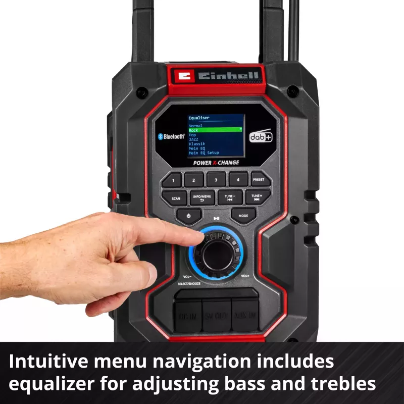 Prenosné rádio EINHELL TE-CR 18 Li DAB+ FM Bluetooth USB, na batérie (kompatibilné s TE-CR 18 Li)