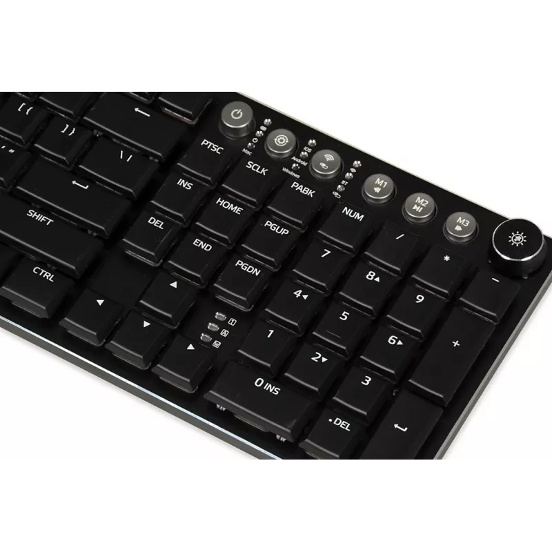 iBOX Aurora K-6 IKGMK6 mechanická nízkoprofilová herná klávesnica, drôtová + RF bezdrôtová + Bluetooth, spínače KRGD Red, LED podsvietenie, QWERTY anglická, čierna