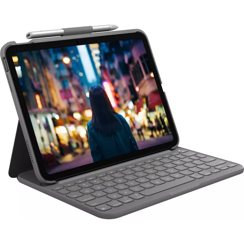Logitech 920-011423 klávesnica pre mobilné zariadenia QWERTZ nemecká Bluetooth sivá