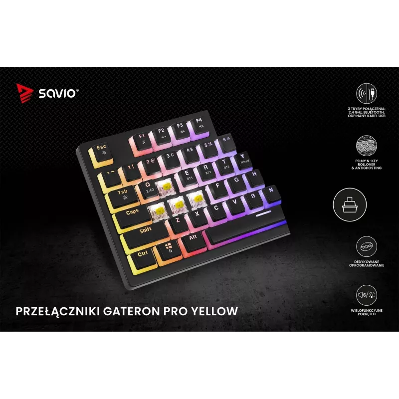 Savio SAVGK-PHENIX YELLOW PUDDING žltá USB klávesnica