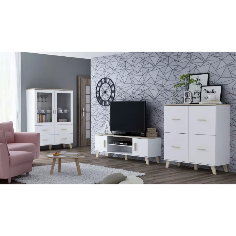Cama TV stojan LOTTA 160 2D2K biely/sonoma