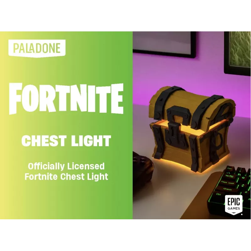 Stolná lampa Paladone Fortnite Chest Light – tematická LED novinka