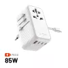 Fixed | Voyager 85W cestovný adaptér pre EÚ, UK a USA/AUS, so 4xUSB-C a 1xUSB výstupom | adaptér