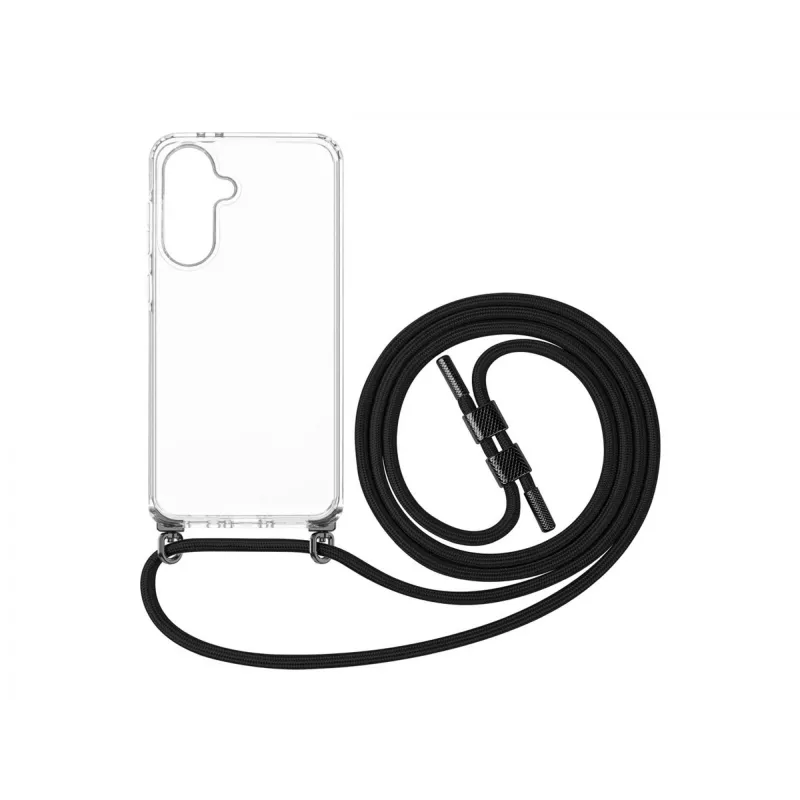 Puzdro na mobil FIXED pre Samsung Galaxy A36 5G — Fixed Pure Neck Case TPU, čierne, kompatibilné s pútkom na nosenie