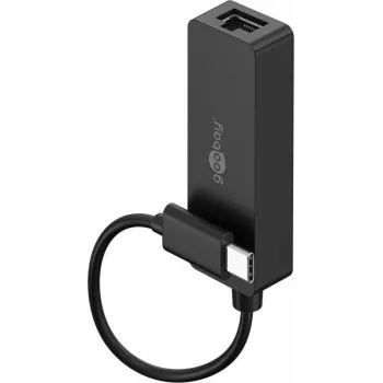 Goobay USB-C ethernetový adaptér čierny – na pripojenie PC alebo Apple MacBook k sieti (76579)