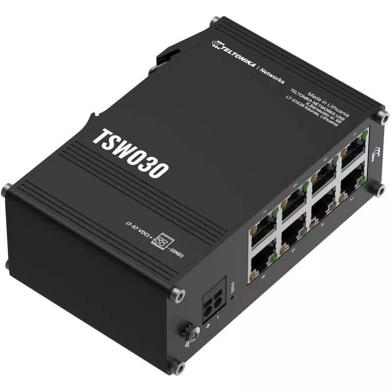 Teltonika TSW, neupravovaný 8-portový priemyselný Ethernet switch