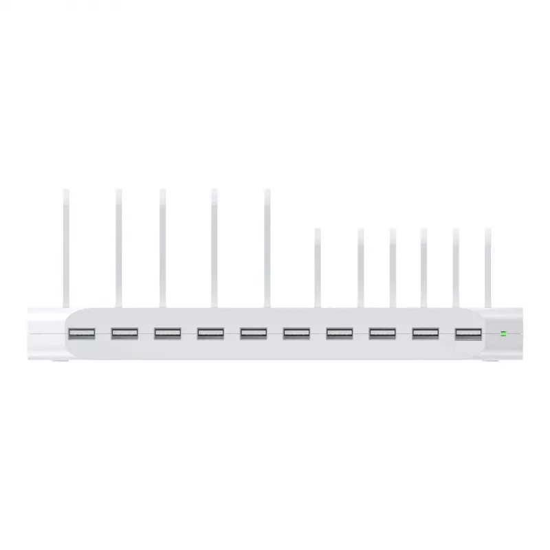 Unitek nabíjacia stanica 10x USB 2.4A 60W biela