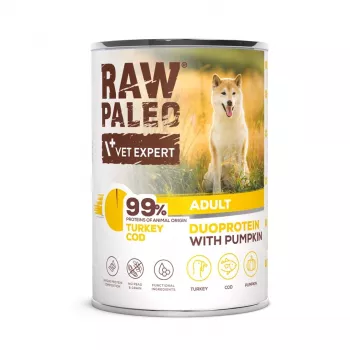 RAW PALEO Duoprotein Truthahn & Kabeljau Adult - mokré krmivo pre psov - 400 g
