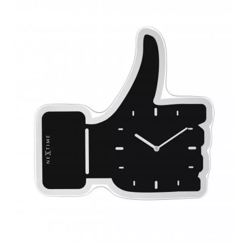 NeXtime nástenné hodiny 3072zw Thumbs up, 40,5x41 cm, nástenné, čierna/strieborná