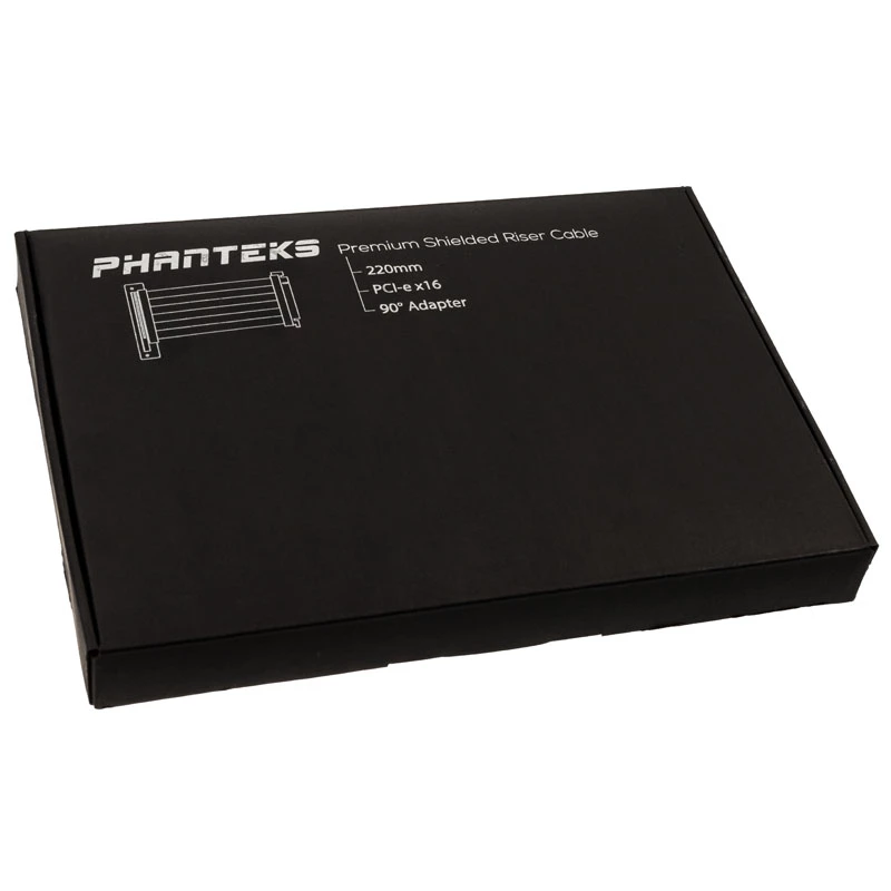 PHANTEKS PCIe x16 Riser Ribbon kábel, 90 stupňov, 22 cm – čierny
