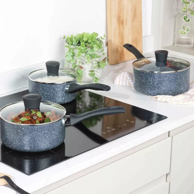 Sada hrncov Russell Hobbs Nightfall Stone 3-dielna 16/18/20 cm nepriľnavá