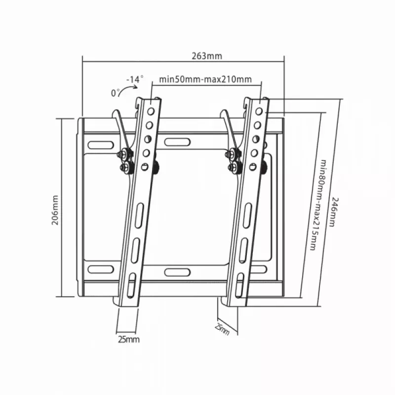 Sbox PLB-3422T naklápací držiak plochého LED TV 23-43 35kg