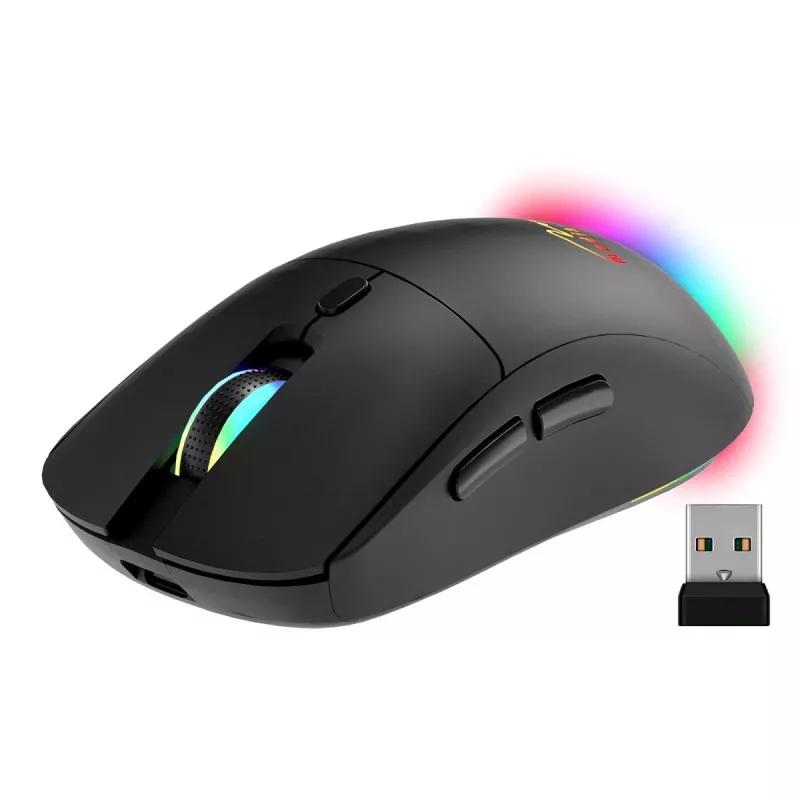 Bezdrôtová myš MEDIA-TECH MT1124 BT/RF Silent & Recharge — obojručná, 3200 DPI, Bluetooth + 2,4 GHz USB, 6 tlačidiel, nabíjateľná