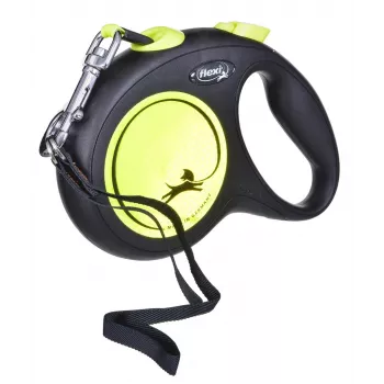 FLEXI nový Neon L – navíjacie vodítko – 5 m