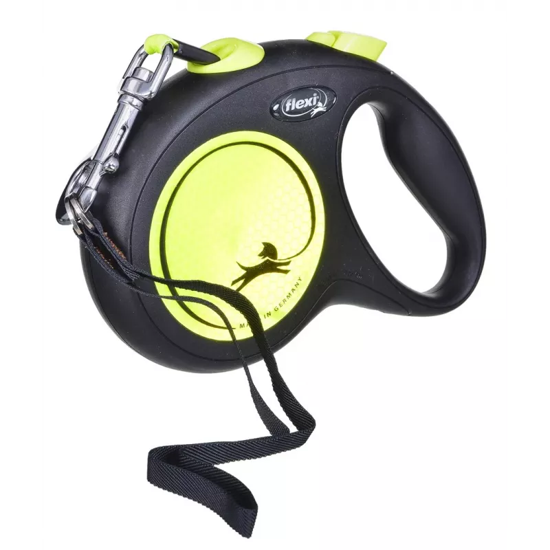 FLEXI nový Neon L – navíjacie vodítko – 5 m
