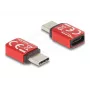 Delock 60689 USB-C blokátor dát, zástrčka USB-C na zásuvku USB-C, 240 W, červený