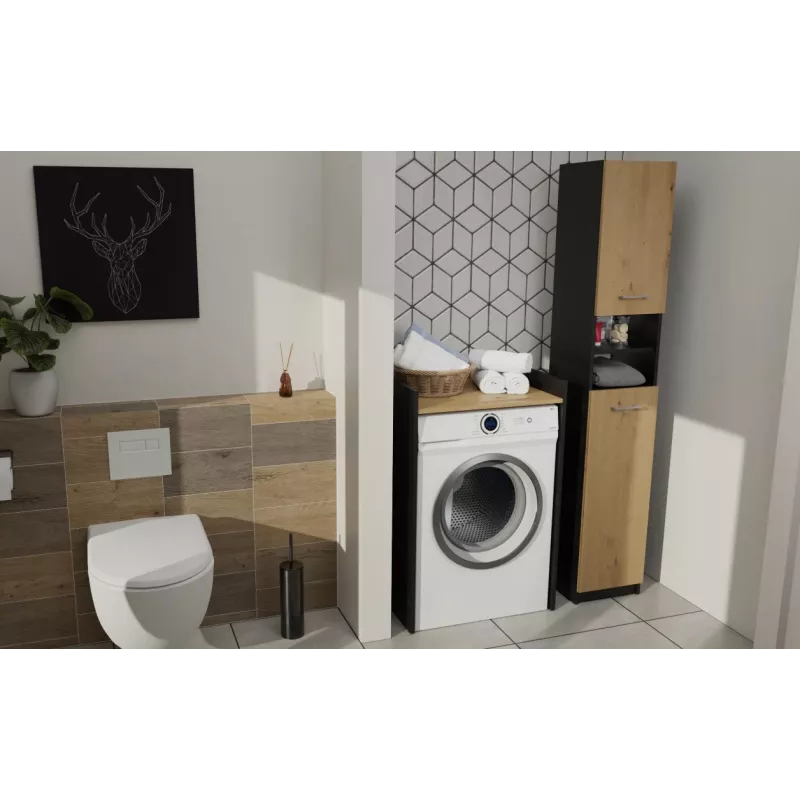 Top e Shop POLA skrinka do práčovne pre práčku – antracit / artisan dub