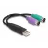 DeLOCK USB na PS/2 adaptér 0,17 m 2x 6-pol. Mini-DIN USB A