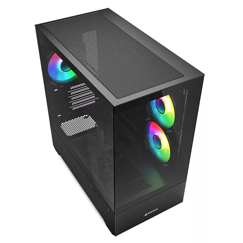 Sharkoon MK6 RGB Micro-ATX počítačová skriňa, čierna, tvrdené sklo