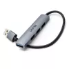 Unitek H1208A USB-A rozbočovač, 4 porty (1x USB-A 5 Gbps, 3x USB-A 2.0), hliník, strieborný