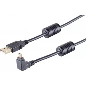 USB kábel S/CONN 13-10002 USB 2.0 1m čierny