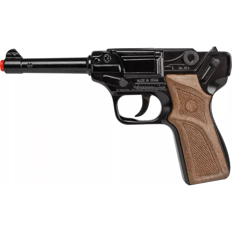 Kovový hračkársky policajný revolver Gonher 8-ranný, kovová konštrukcia, model 258441