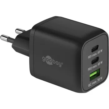Goobay 64753 nabíjačka pre mobilné zariadenia slúchadlá - smartphone - tablet čierna AC rýchle nabíjanie interiérová (64753)