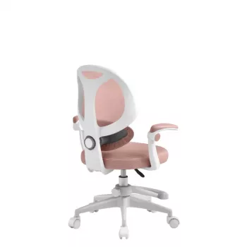 Detská otočná stolička mark adler Junior 4.5 Pink — sieťovaný chrbát, penová sedačka, výškovo nastaviteľná 40–50 cm, podrúčky, bedrová opierka, kolieska (otvorený obal)