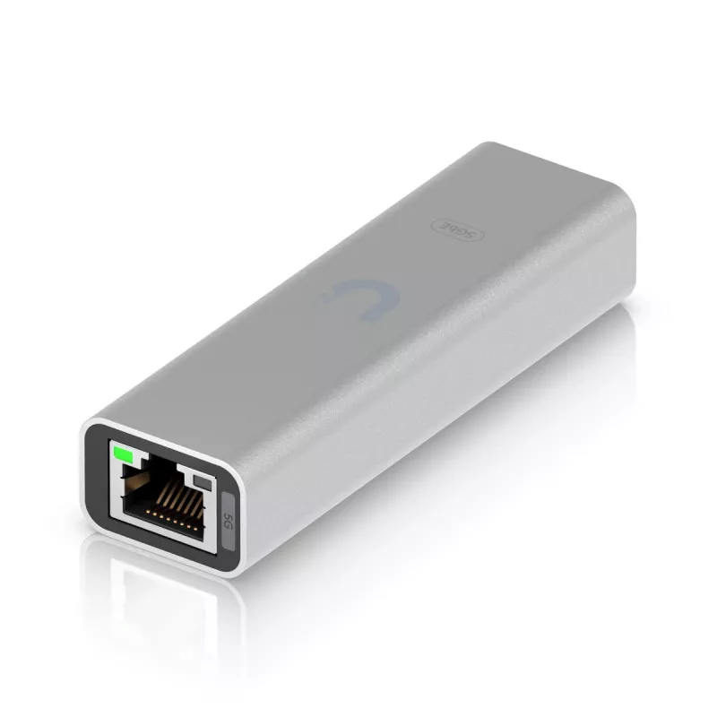 Ubiquiti Plug-and-Play, bezproblémová 5GbE sieťová konektivita cez Ethernet (UACC-ADAPTER-RJ45-USBC-5GE)