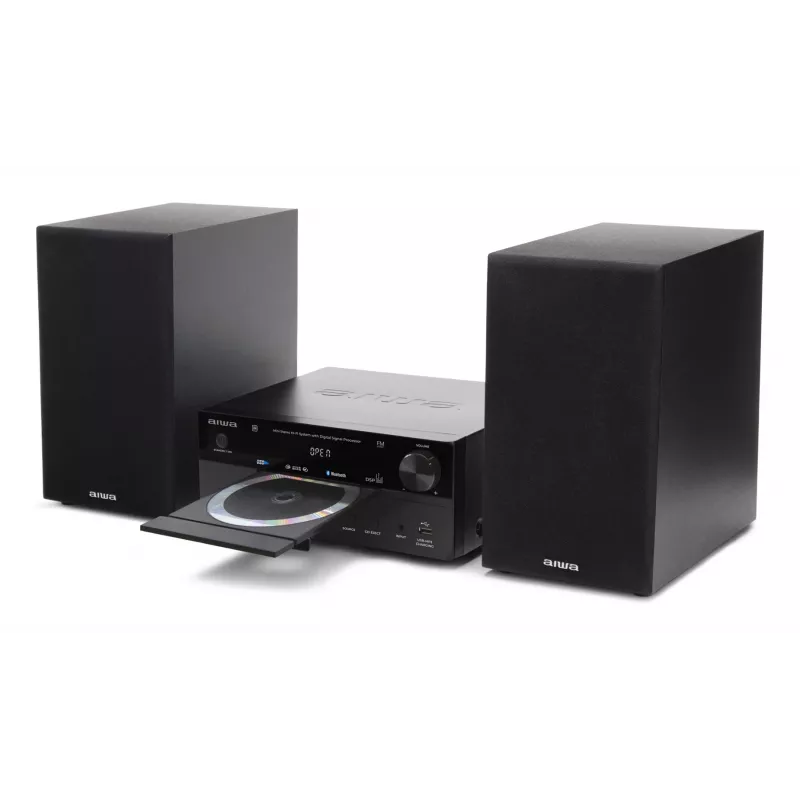 Mikrosystém pre domáce audio Aiwa MSBTU-550 — 50 W RMS, Bluetooth 10 m, FM, LED displej, Cinch, čierna