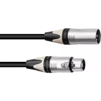 PSSO XLR mikrofónny kábel, 3-polový, 15 m, čierny, Neutrik konektory