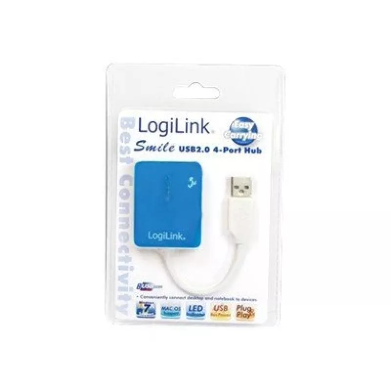 LogiLink USB 2.0 4-portový hub - modrý - Windows 98SE/ME/200/XP/Vista/2003/7 (UA0136)